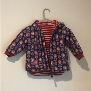 Reversible fleece lined waterproof jacket